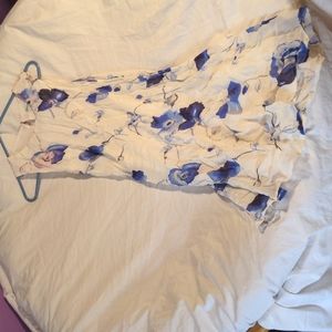 Blue and white flowered tessuto dress XS